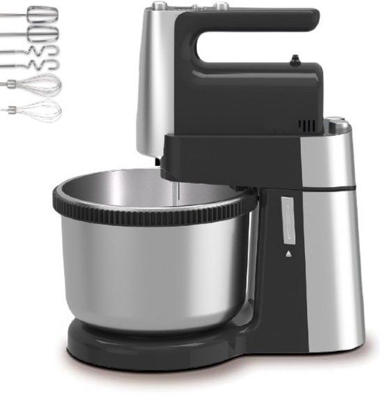 Royalty Line HM19015 - 400W Hand Mixer with 3L Bowl Black/Silver