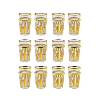 Eisenbach EB-GLS12G: 12 Pieces Tea Glasses with Gold Accent
