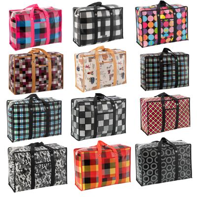 Comfy Nest CN-02546: 10-Piece Bundle of Assorted Non-Woven Grocery &amp; Shopping Bags with Reinforced Handles, Zipper Closure &amp; Pocket ? 60cm x 45cm x 20cm