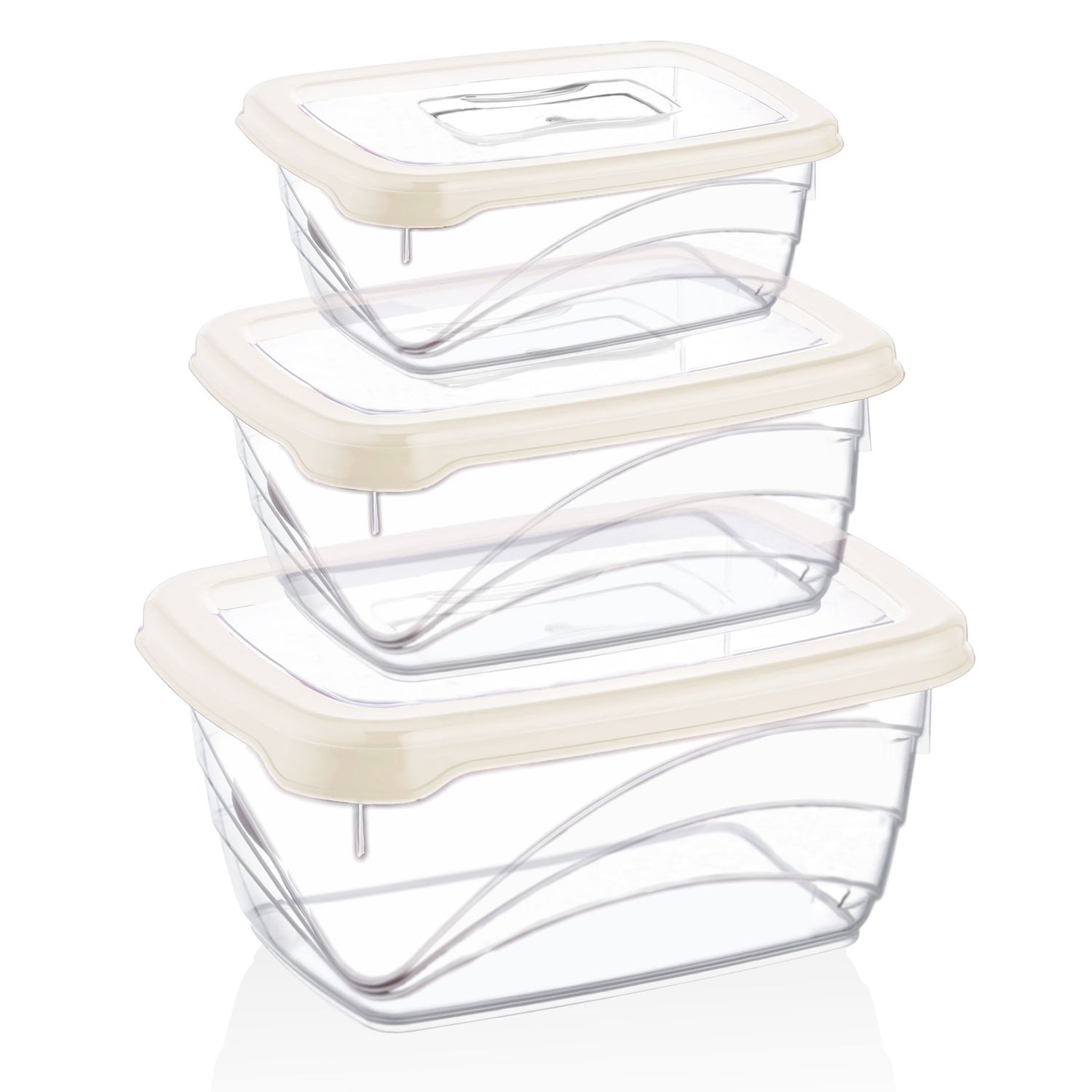 Herzberg 3 Pieces Extra Deep Bio Saver Box Set Ivory
