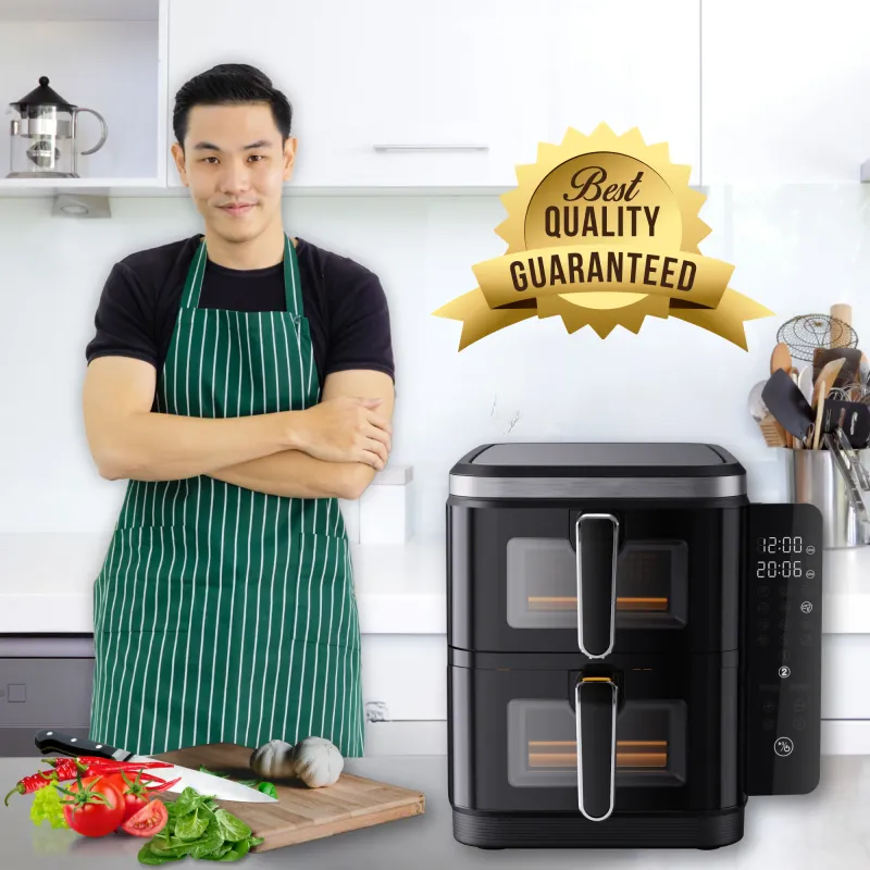 Comfy Nest CN-06184: 2800W Double Basket Air Fryer with Window &amp; Side Panel - 11L