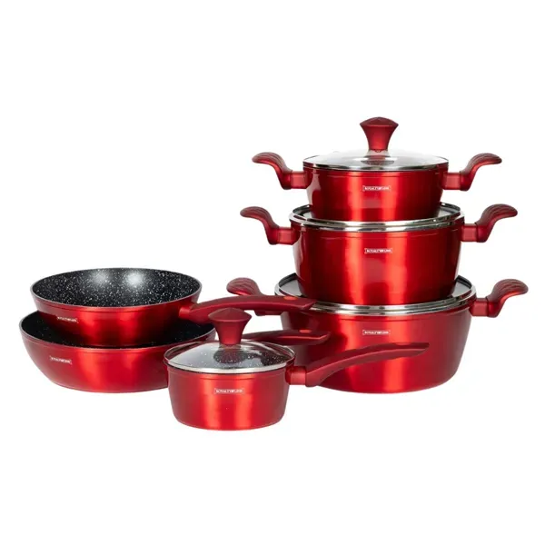 Royalty Line FD10-RD 6-Piece Cast Aluminum Cookware Set – Malta