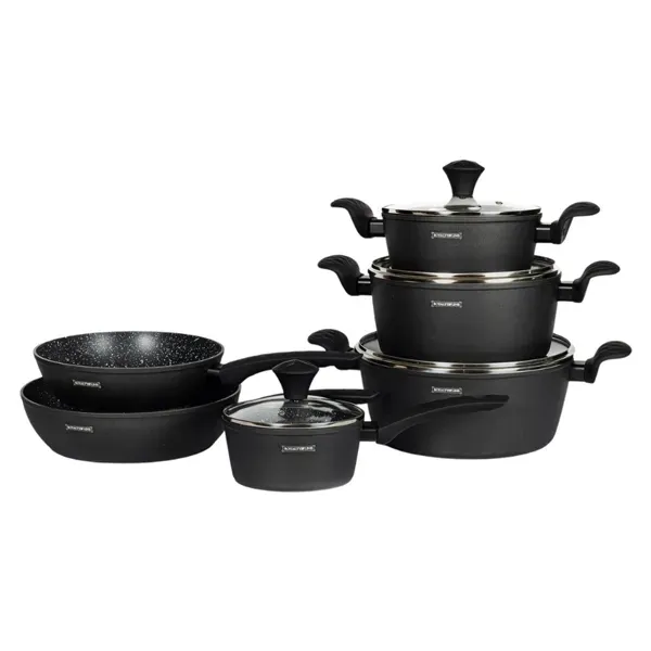 Royalty Line FD10-BK 6-Piece Cast Aluminum Cookware Set – Malta