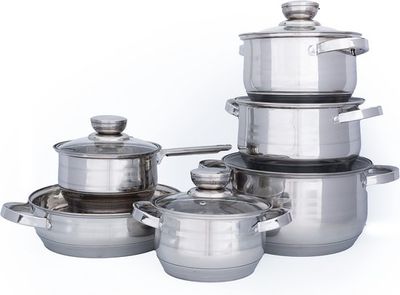 Cookware Set 6-Piece Induction Ready Stainless Steel Royalty Line 1231