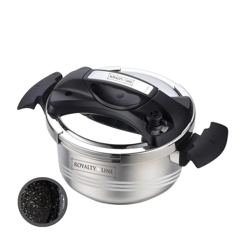 Royalty Line RL-24PS6LM: 24cm Marble Coated Pressure Cooker - 6L