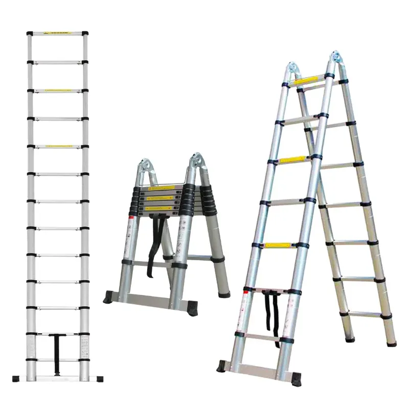 Herzberg HG-5440: Retracting Aluminum Telescopic Ladder - 4.4M