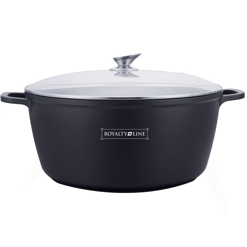 Royalty Line RL-BS36M: Die Cast Casserole with Glass Lid - 36cm