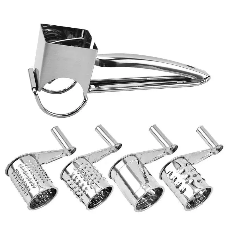 Herzberg HG-04289:Stainless Steel Manual CheeseGrater with 4 Grater