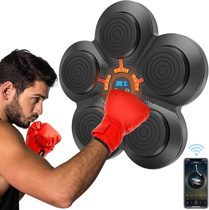 Smart Music Boxing Machine – Wall-Mount Punching Trainer with USB Charging &amp; Bluetooth