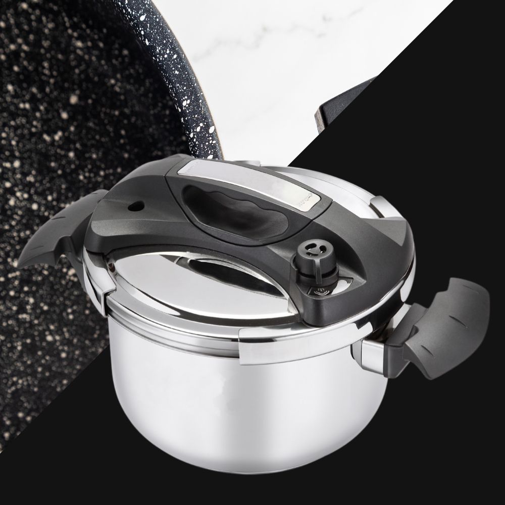 Royalty Line RL-26PS8LM: 26cm Marble Coated Pressure Cooker - 8L