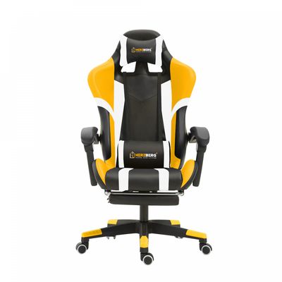 Herzberg HG-8083: Tri-color Gaming and Office Chair with Linear Accent Yellow