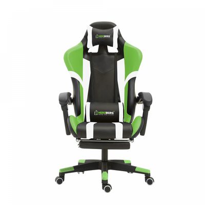 Herzberg HG-8083: Tri-color Gaming and Office Chair with Linear Accent Green