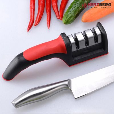 Herzberg HG-8101: Sturdy Knife Sharpener Red/Black
