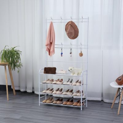 Herzberg 4-Tier Entryway Coat Rack and Hallway Storage Rack Organizer - 80x153cm