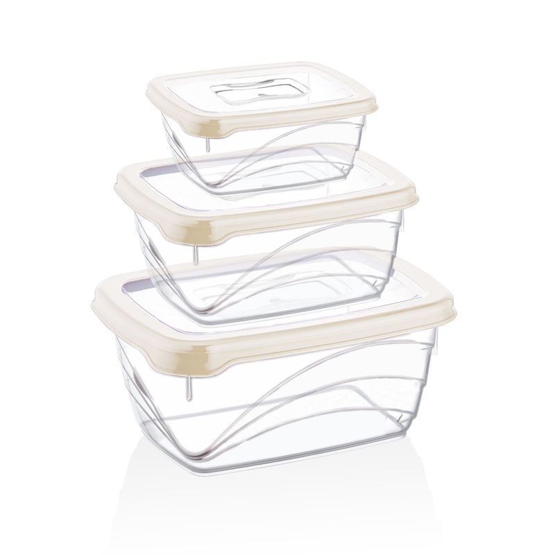 Herzberg 3 Pieces Extra Deep Bio Saver Box Set Ivory