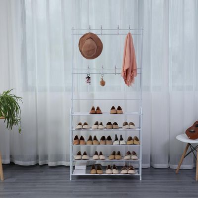 Herzberg 4-Tier Entryway Coat Rack and Hallway Storage Rack Organizer - 60x170cm