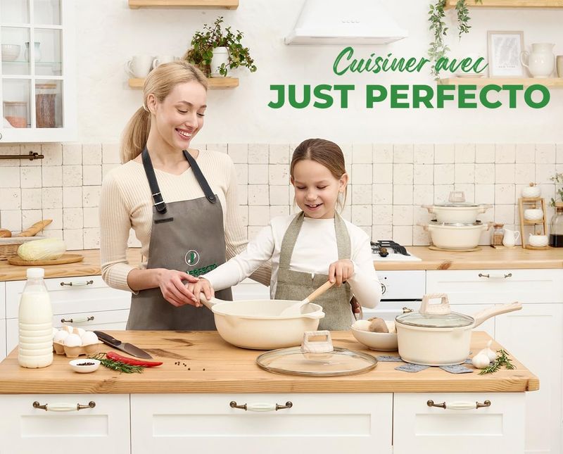 Just Perfecto JL-31: 13 Pieces Granite Cookware Set - Biege
