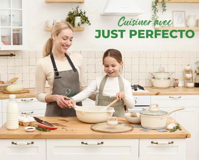 Just Perfecto JL-31: 13 Pieces Granite Cookware Set - Biege