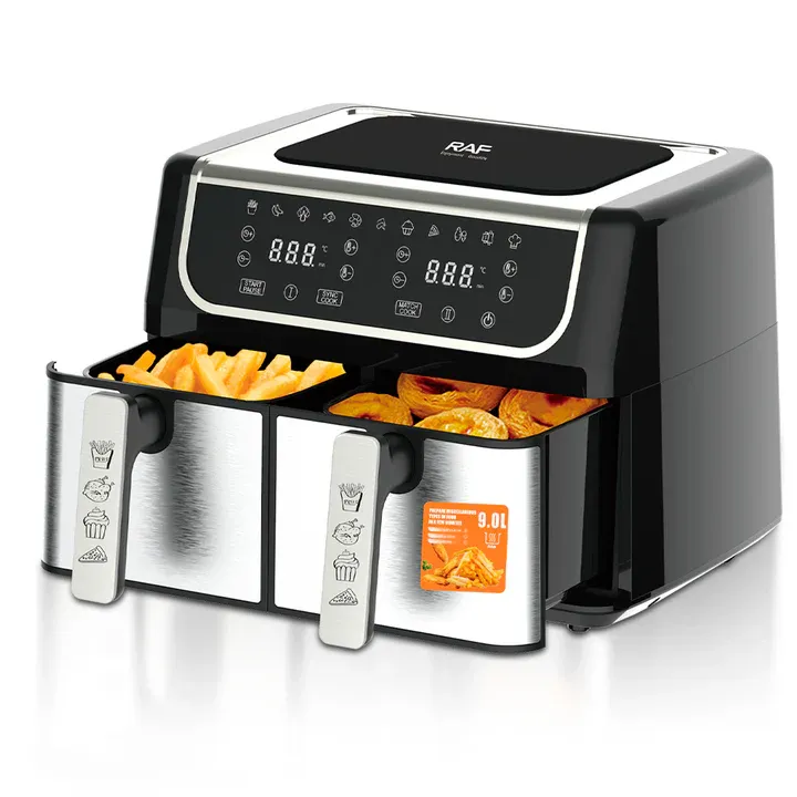 Air Fryer Double Basket 5L + 5L | Temperature Control | Non Stick Coating