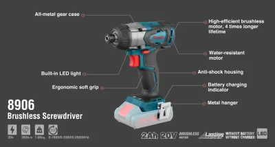 Cordless, screwdriver, impact driver, no battery, RONIX 8906