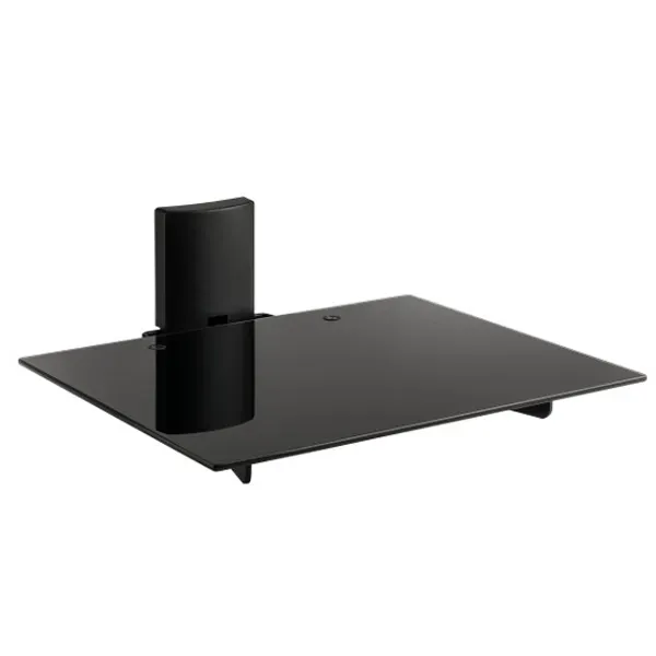 MELICONI 480517 Wall-Mount Set-Top Box Shelf, Max 12Kg, Glass, Black