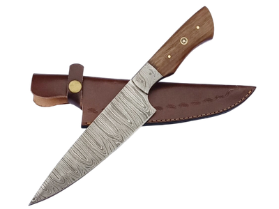 2 pcs, handmade, chef knife, rosewood handle, leather case SCZ-972