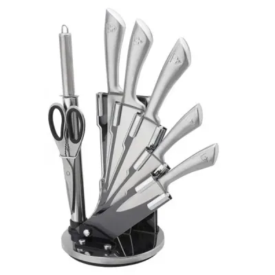 7 pcs, knife stand set, silver, Royalty Line RL-KSS750