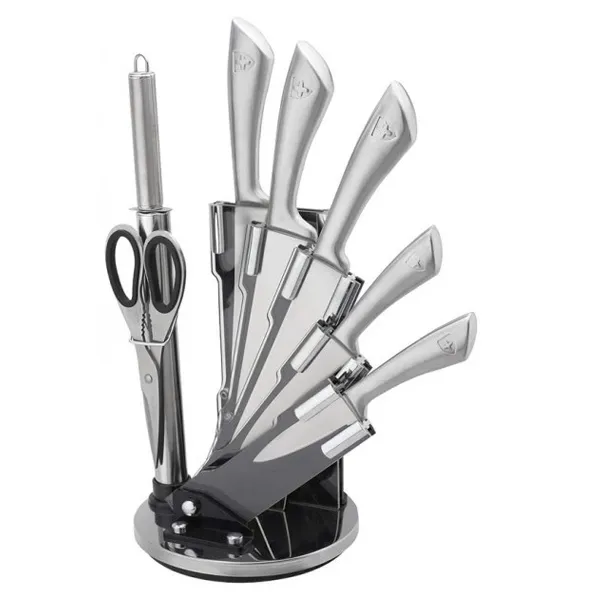 7 pcs, knife stand set, silver, Royalty Line RL-KSS750