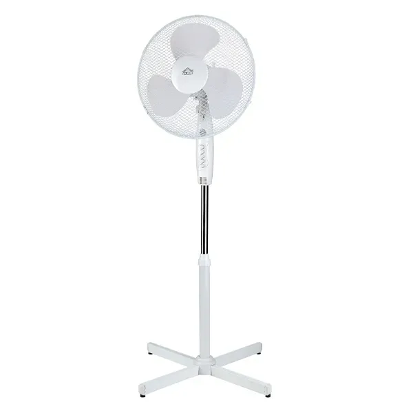 45W, 40cm Stand Fan, Plastic Blades Cross-base, White