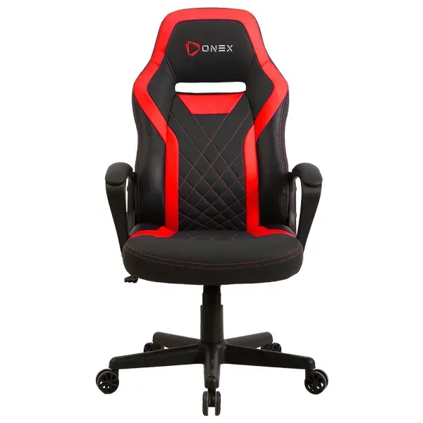Gaming Chair, PU Leather, Up to 100kg, Fixed Armrests, Rocking function 3-18 Degrees, Black/Red Gaming Chair, PU Leather, Up to 100kg, Fixed Armrests, Rocking function 3-18 Degrees, Black/Red