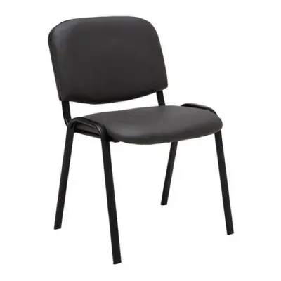 Visitor chair, pu leather, waiting area, black