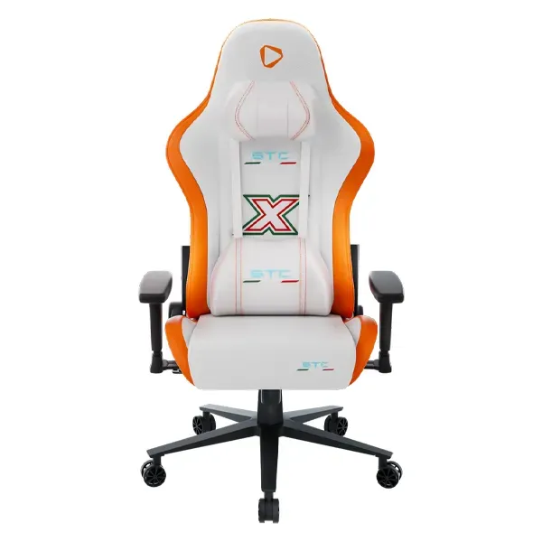 Gaming Chair, PU Leather, White/Orange, ONEX STC X Hardcore Gaming Chair, PU Leather, White/Orange, ONEX STC X Hardcore