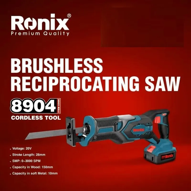 20V, brushless cordless, reciprocating saw, NO BATTERY, RONIX 8904