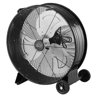 240W, floor fan, industrial high velocity, metal blades, black