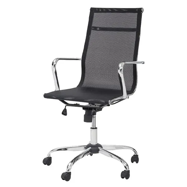 Office Chair, Fabric, Fixed Armrests, Meshed Back, Black Office Chair, Fabric, Fixed Armrests, Meshed Back, Black