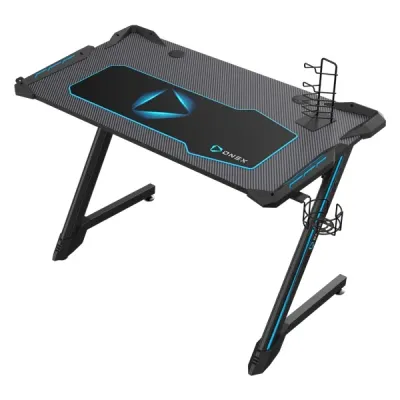 Gaming Desk, RGB LED Lighting,  Black/Blue, ONEX GD1200Z