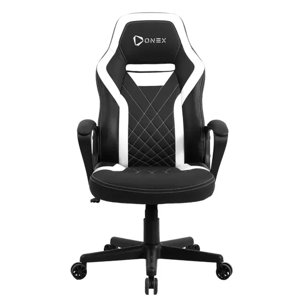 Gaming Chair, PU Leather, Up to 100kg, Black/White Gaming Chair, PU Leather, Up to 100kg, Black/White