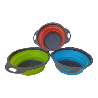 3 pcs, colander set, silicone, collapsible, Royalty Line 20N09A