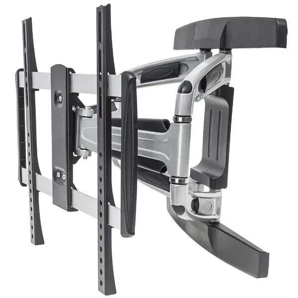 MANHATTAN 461306 Wall-Mount 32″ to 55″ TV Bracket, Tilting, Swiveling, Max 50Kg, 2*Arms, Extending, Max Ext 518mm, Black