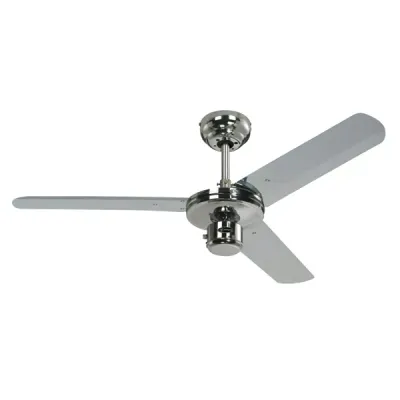 122cm Ceiling Fan, 52W, 3*Blades, Steel blades, Chrome/Silver