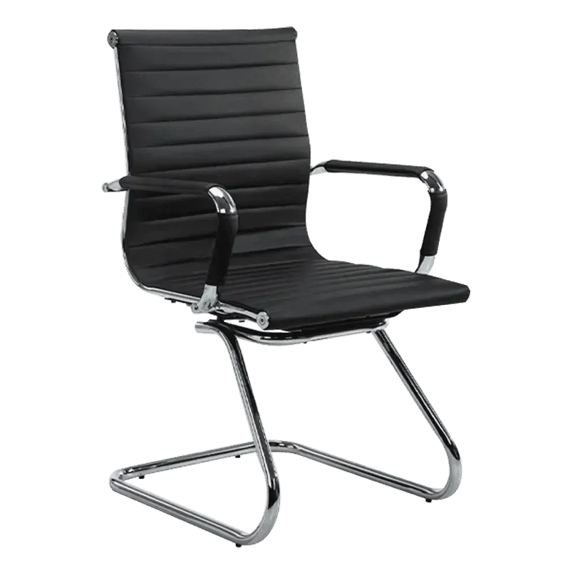 Visitor chair, PU leather, fixed armrests, black, BELEM Visitor chair, PU leather, fixed armrests, black, BELEM