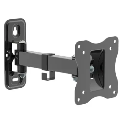 UNITRONIC UWM-1023/2 Wall-Mount 10” to 23” TV Bracket, Tilting, Swiveling, Max 15Kg, 1*Arm Extending, Max Ext 240mm, Black