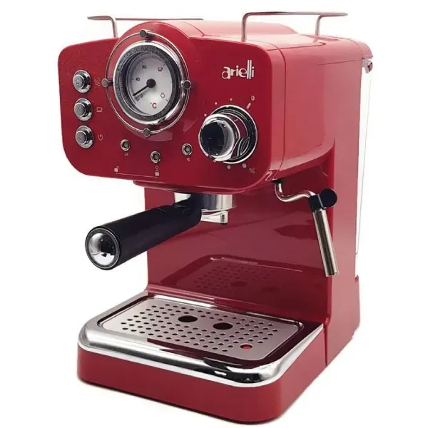 Arielli KM-501R Coffee Machine 1100W – Cappuccino & Espresso, 15 Bar, 1.25L, Red Arielli KM-501R Coffee Machine 1100W – Cappuccino & Espresso, 15 Bar, 1.25L, Red