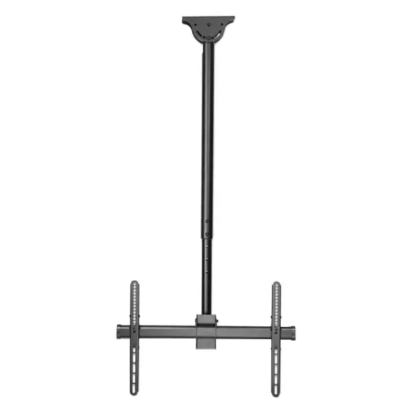 MANHATTAN 462204 Ceiling-Mount 37″ to 70″ TV Bracket, Tilting, Swiveling, Max 50Kg, Height Adjustable, Max Ext 1560mm, Black