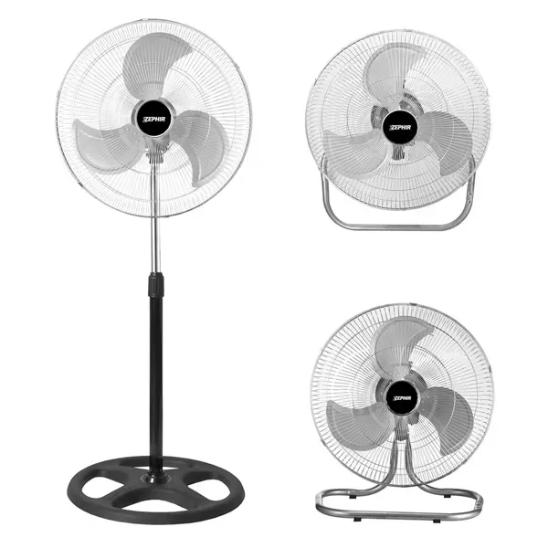 55W - 3 in 1, 45 cm Stand fan, Wall Fan, Floor Fan, Black/Silver