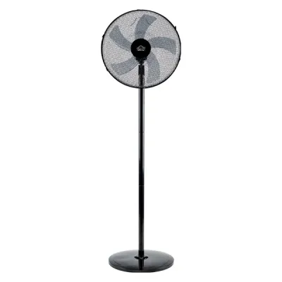 45cm Stand Fan, 40W, Plastic Blades, Round-base, Black