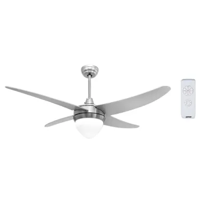 60W, Ceiling Fan, Metal blades, Silver