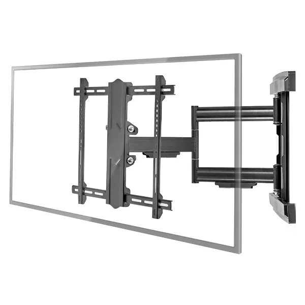NEDIS TVWM6550BK Wall-Mount 37” to 80” TV Bracket, Tilting, Swiveling, Rotation, Max 50Kg, 2*Arms, Extending, Max Ext 650mm, Black