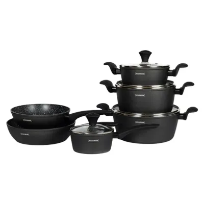Cookware Set 6-Piece Cast Aluminum Non-Stick Royalty Line FD10-BK