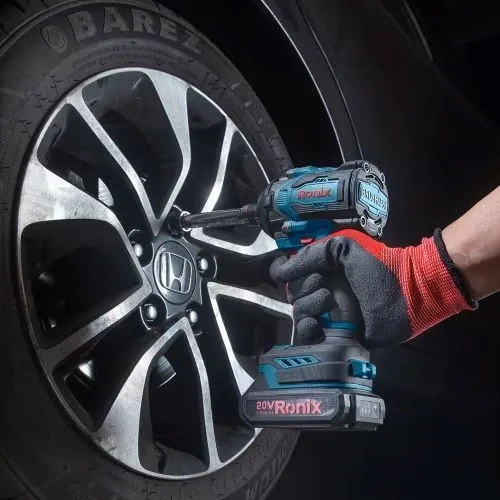 Ronix 8655 20V Cordless Brushless Impact Wrench 1/2" 550Nm 3-Speed with 2x4Ah Batteries &amp; BMC Case